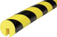 Warn- und Schutzprofil Typ B+, gelb/schwarz, Ø 50 mm, Länge 1 m 