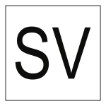 Sicherheitsventil-Kennzeichen SV, Edelstahl, 250x250 mm 