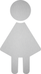Piktogramm WC Damen, Edelstahl, selbstklebend, 85x150 mm 