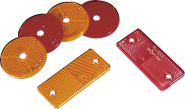 Rückstrahler rot in Kunststoff-Fassung mit 2 Löchern, selbstklebend, 90x40 mm 
