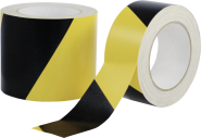Gewebewarnband, Zellwollgewebe, PE beschichtet, gelb/schwarz, 100 mm x 50 m 