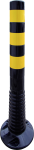 Flexipfosten schwarz mit gelben refl. Streifen, Polyurethan, Ø80 mm, Höhe 750 mm 