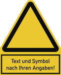 Warnzeichen - Symbol und Text nach Ihren Angaben, Kunststoff, 200x244 mm 