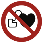 Kein Zutritt für Personen mit Herzschrittmacher ISO 7010, Alu, Ø 100 mm 