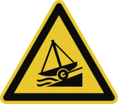 Warnung vor Slipanlage ISO 7010, Alu, 400 mm SL 