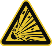 Warnung vor explosionsgefährlichen Stoffen ISO 7010, Folie, 100 mm SL 