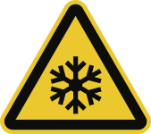 Warnung vor niedriger Temperatur/Frost ISO 7010, Folie, 200 mm SL 