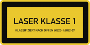 LASER KLASSE 1 DIN 60825-1, Textschild, Folie, 52x26 mm, 10 Stück/Bogen 