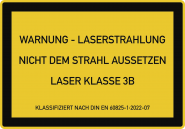 LASER KLASSE 3B DIN 60825-1, Textschild, Folie, 200x140 mm 
