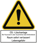 CO2-Löschanlage..., Kombischild, Kunststoff, 210x240 mm 