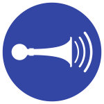 Akustisches Signal geben ISO 7010, Folie, Ø 100 mm 