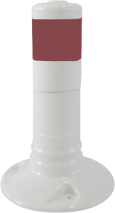 Flexipfosten weiß mit roten reflektierenden Streifen, TPE, Ø 80 mm, Höhe 300 mm 