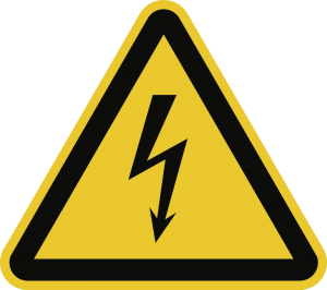 Warnung vor elektrischer Spannung ISO 7010, Alu, 200 mm SL 