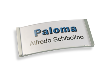 Namensschilder Paloma-Win,(Polar®) edelstahloptik galvanisiert,  30 mm hoch 