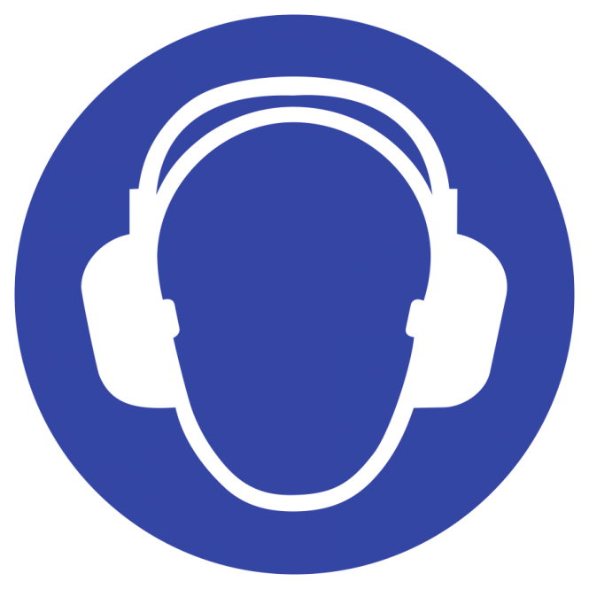 Gehörschutz benutzen ISO 7010, Folie, Ø 20 mm, 10 Stück/Bogen 