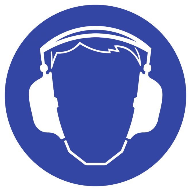 Gehörschutz benutzen, Alu, Ø 200 mm 